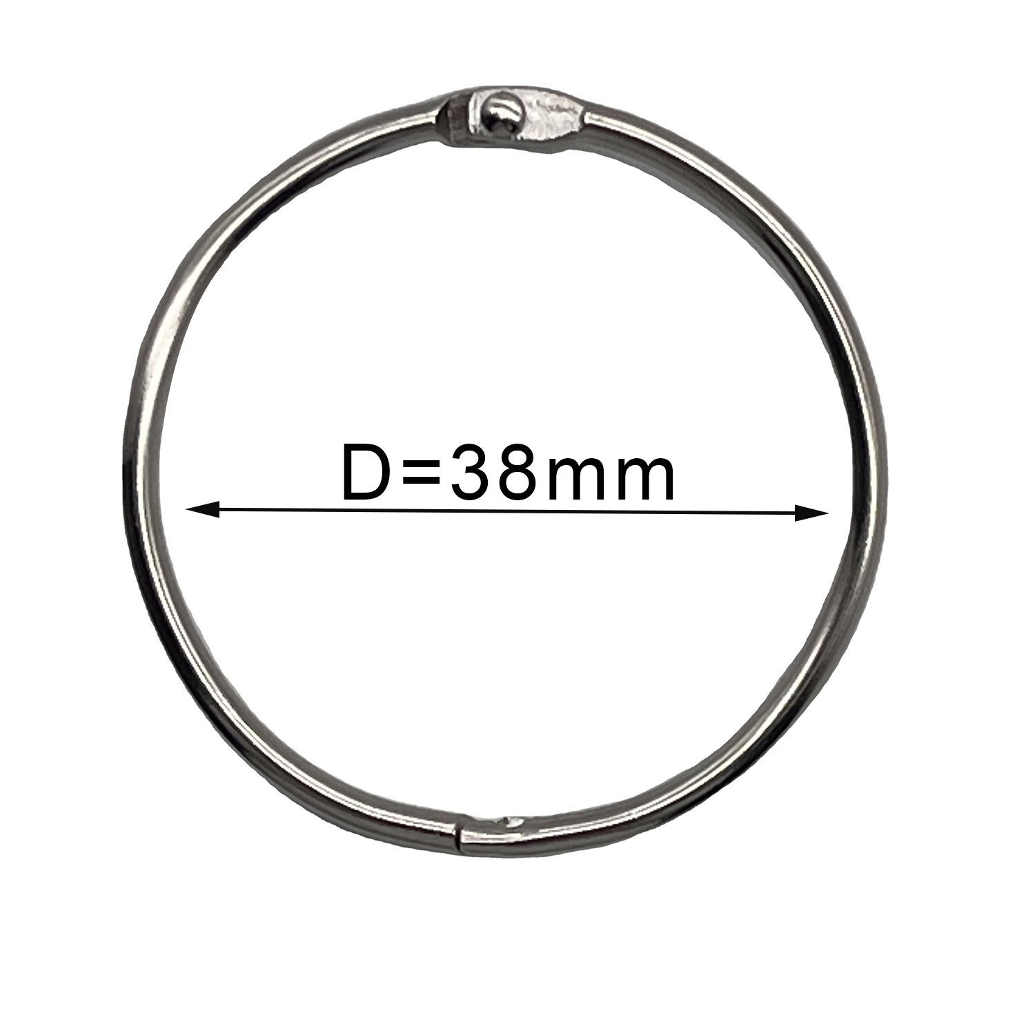 38mm China factory silver iron metal book key rings low price good quality loose leaf book shape ring for notebook booklet